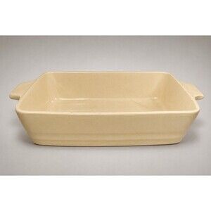 Vintage McCoy 1809 Rectangular Casserole Baking Dish Beige Ivory USA Pottery